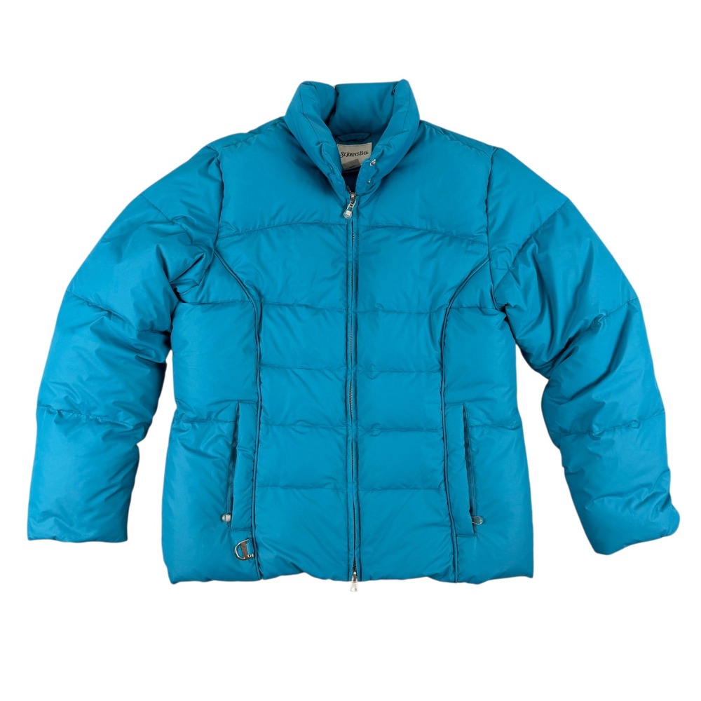 St. John's Bay‎ Jacket Womens S Blue Teal Puffer Full Zip Fleece Lined Winter